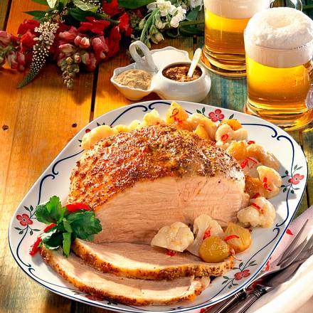 Schnitzelbraten mit Blumenkohl Rezept Schnitzelbraten mit Blumenkohl Rezept