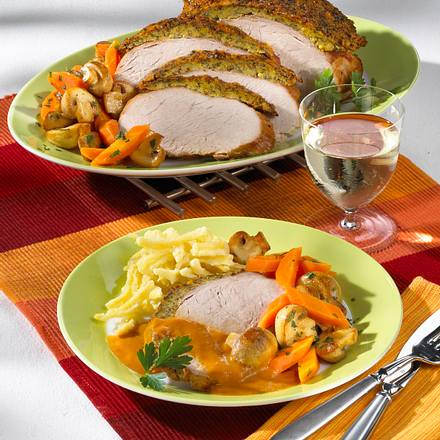 Schnitzelbraten mit Petersilienkruste Rezept Schnitzelbraten mit Petersilienkruste Rezept