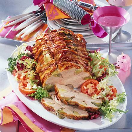 Schnitzelbraten mit Porree-Speck-Füllung Rezept Schnitzelbraten mit Porree-Speck-Füllung Rezept