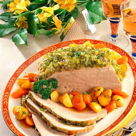 Schnitzelbraten mit Relish Rezept
