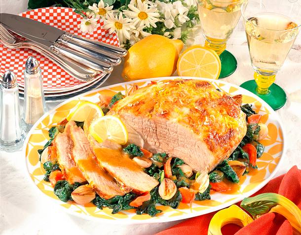 Schnitzelbraten mit Spinat Rezept Schnitzelbraten mit Spinat Rezept