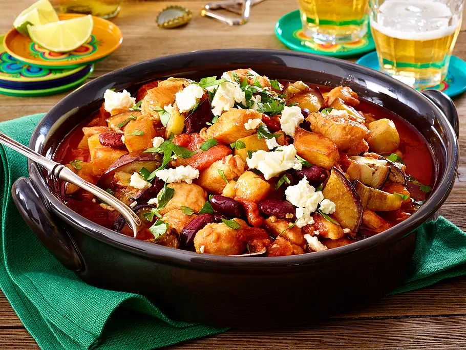Schnitzelchili mit Feta Rezept Schnitzelchili mit Feta Rezept