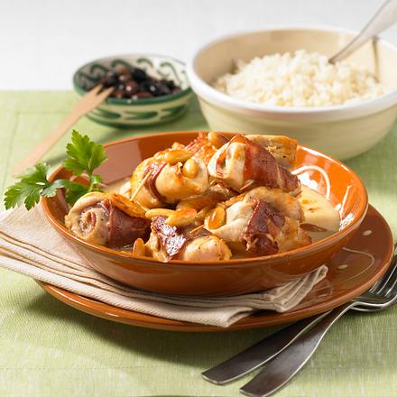 Schnitzelröllchen in Sherry-Mandelsoße Rezept