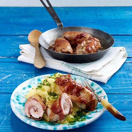 Schnitzelröllchen mit Kartoffelstampf Rezept Schnitzelröllchen mit Kartoffelstampf Rezept