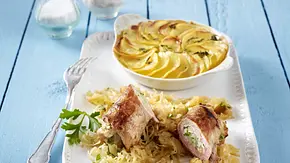 Schnitzelröllchen mit Kartoffelgratin (Schlank im Schlaf) Rezept - Foto: LECKER @ Bauer Media Group