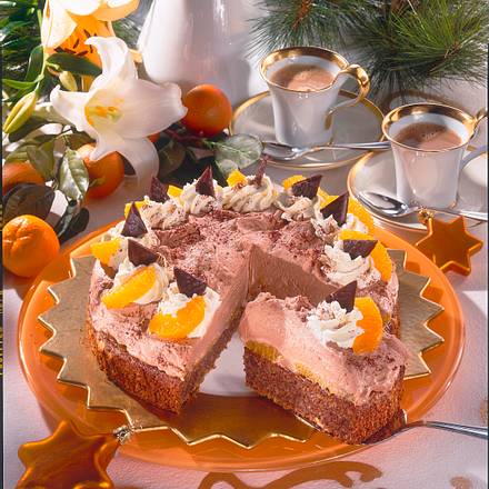 Schoko-Mint-Torte mit Clementinen Rezept Schoko-Mint-Torte mit Clementinen Rezept