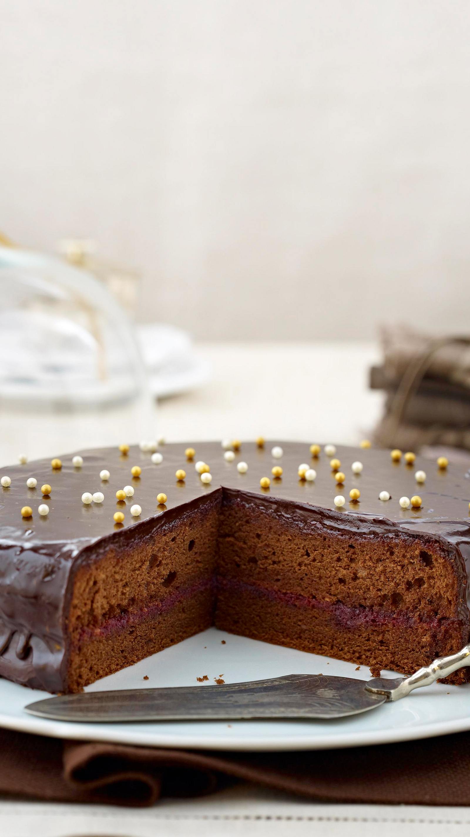 Schokoladen-Johannisbeer-Torte Sacher Art Rezept
