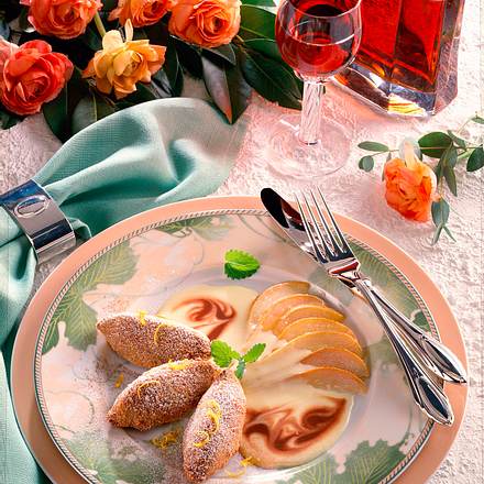 Schokoladennockerln mit gedünsteten Äpfeln Rezept