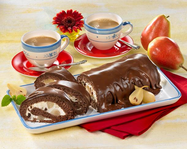 Schokoladige Birne-Helene-Rolle Rezept