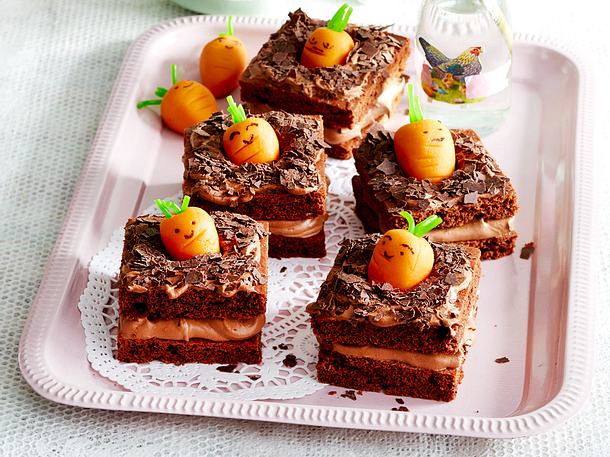 Schokomousse-Schnitten mit Möhrchen Rezept