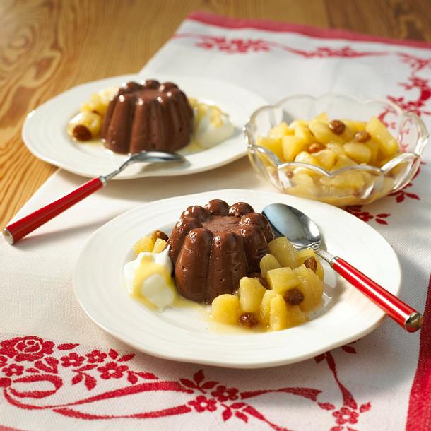 Schokopudding mit Birnenkompott Rezept Schokopudding mit Birnenkompott Rezept