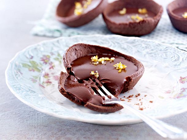 Schokotarteletts mit Schoko-Orangen-Ganache Rezept