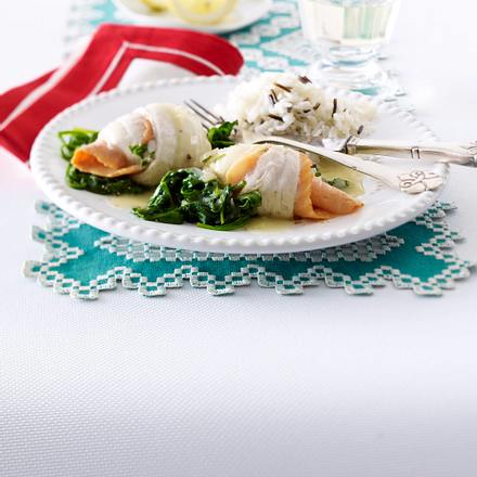 Schollen-Lachs-Röllchen Rezept Schollen-Lachs-Röllchen Rezept