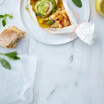 Schollenröllchen im Pergament Rezept