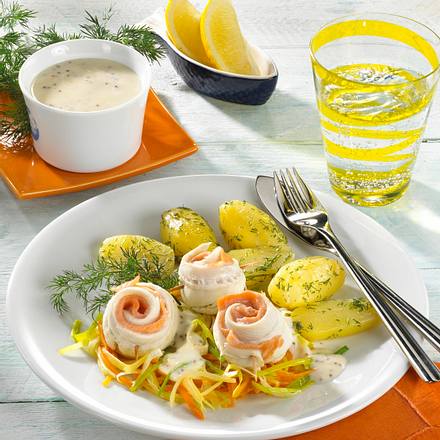 Schollenröllchen in Senfsoße Rezept