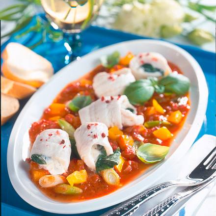 Schollenröllchen mit Basilico-Sugo Rezept