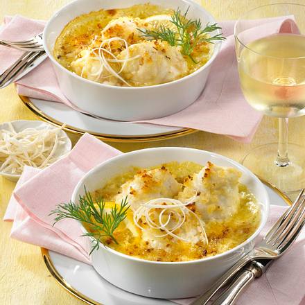 Schollenröllchen mit Meerrettich-Kruste Rezept Schollenröllchen mit Meerrettich-Kruste Rezept