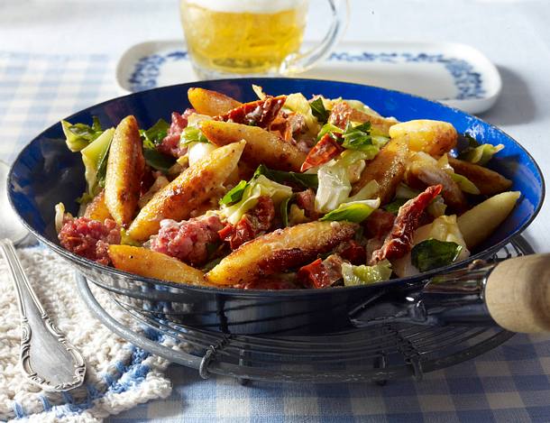 Schupfnudelpfanne mit Zwiebelmett Rezept