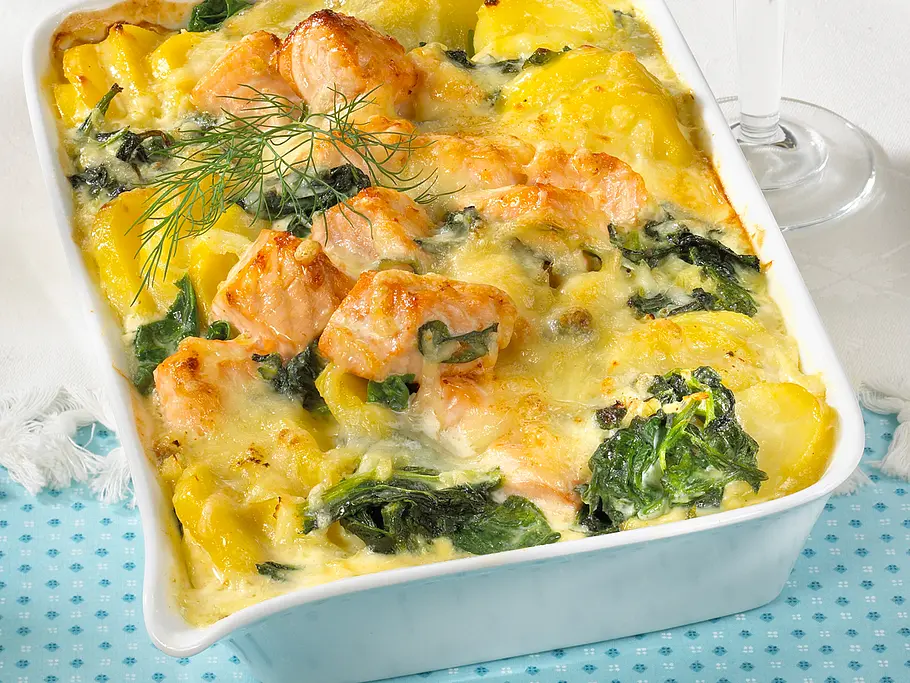 Schwedisches Lachs-Gratin Rezept Schwedisches Lachs-Gratin Rezept