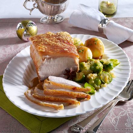 Schweine-Krustenbraten in Lebkuchensoße Rezept