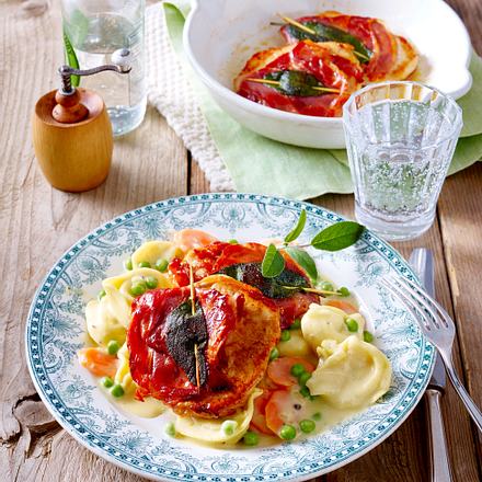 Schweine-Minutenschnitzel à la Saltimbocca Rezept