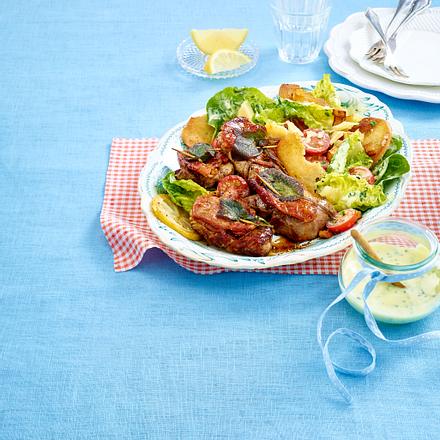 Schweine Saltimbocca à la Romana mit Ceasars Salat Rezept Schweine Saltimbocca à la Romana mit Ceasars Salat Rezept