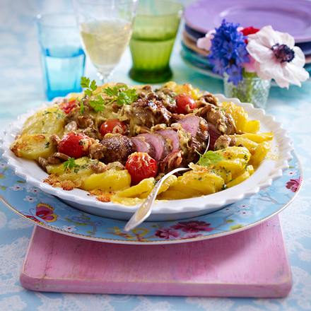 Schweinefilet im Kartoffelgratinrand Rezept Schweinefilet im Kartoffelgratinrand Rezept