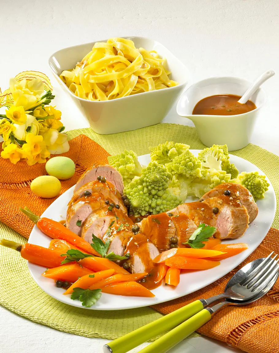 Schweinefilet in Pfeffersoße und Balsamico-Möhrchen Rezept