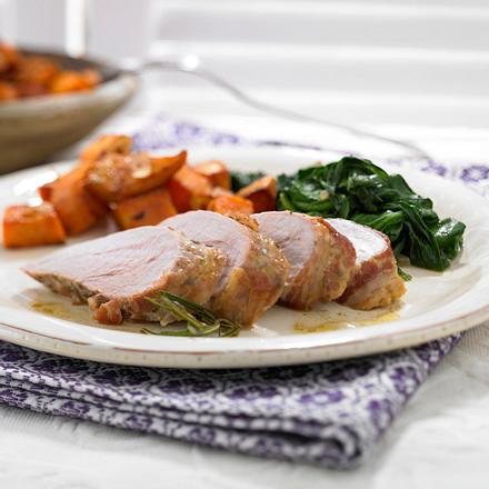 Schweinefilet mit Süßkartoffeln und Spinat Rezept Schweinefilet mit Süßkartoffeln und Spinat Rezept