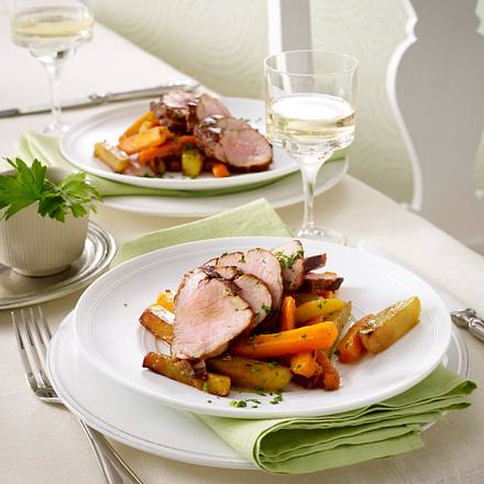Schweinefilets zu Schmorgemüse Rezept