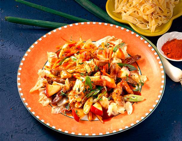 Schweinegeschnetzeltes süß-sauer Rezept Schweinegeschnetzeltes süß-sauer Rezept