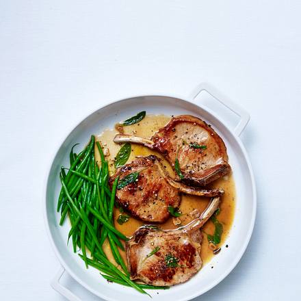 Schweinekoteletts mit Apfelweinglasur Rezept