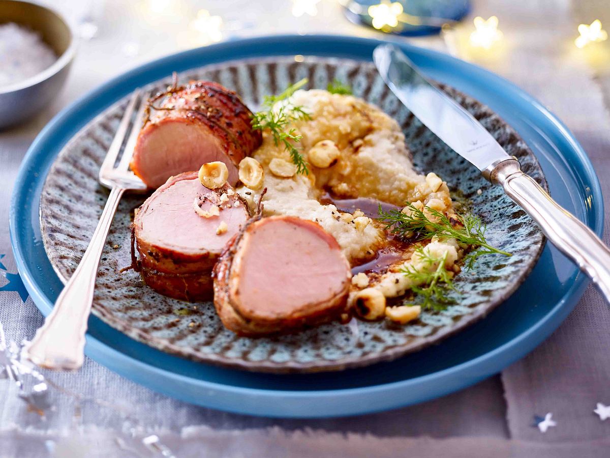 Schweinelendchen mit Topinambur-Püree Rezept