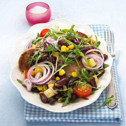 Schweinemedaillons auf Bohnensalat Rezept Schweinemedaillons auf Bohnensalat Rezept