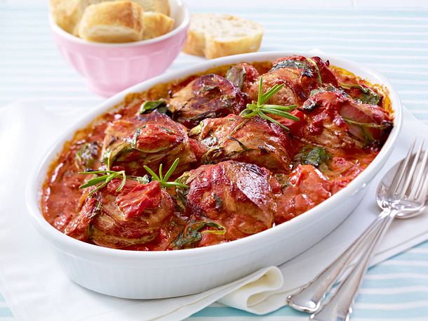 Schweinemedaillons in Spinat-Tomaten-Sahne Rezept