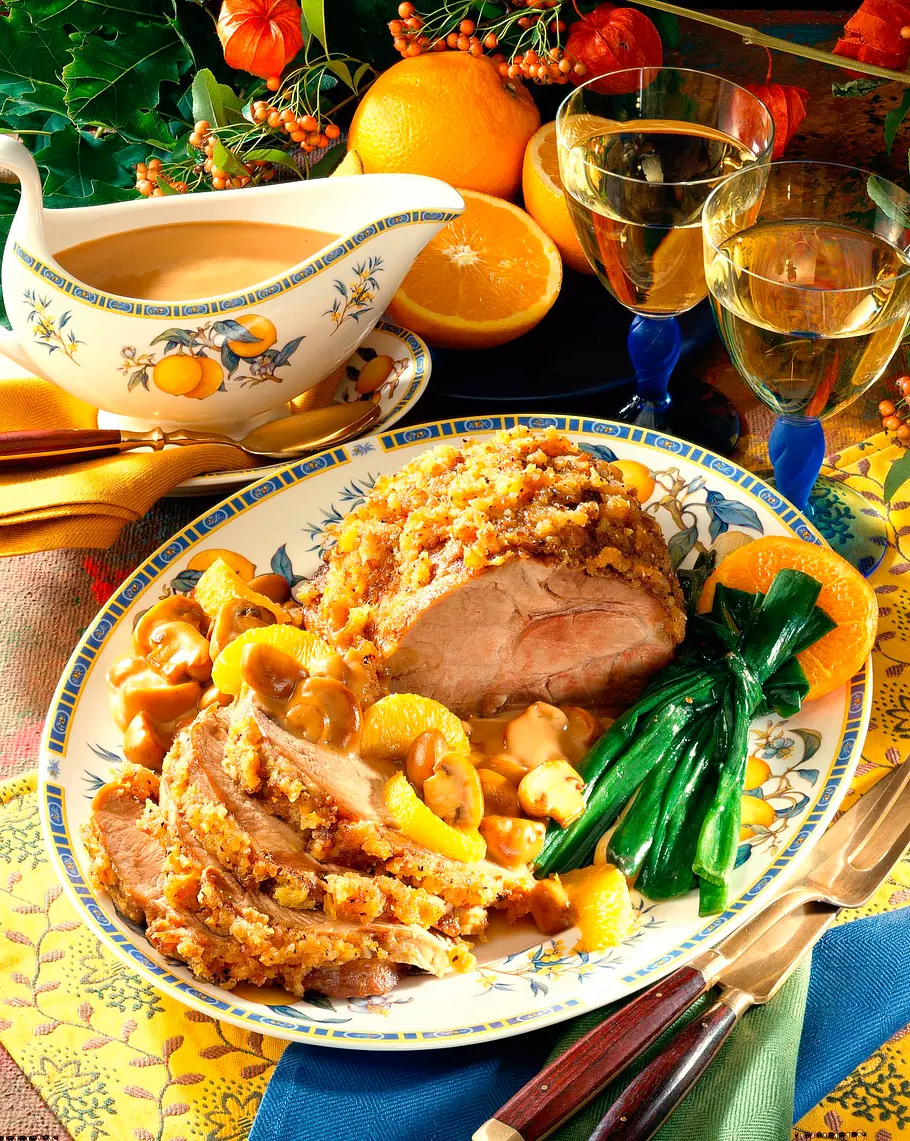 Schweinenackenbraten mit fruchtiger Kruste Rezept Schweinenackenbraten mit fruchtiger Kruste Rezept