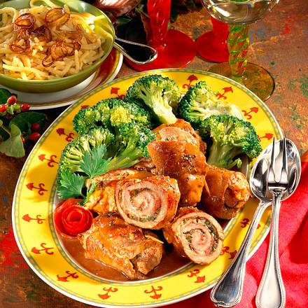 Schweineröllchen mit Broccoli Rezept