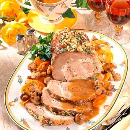 Schweinerollbraten mit Gemüse Rezept