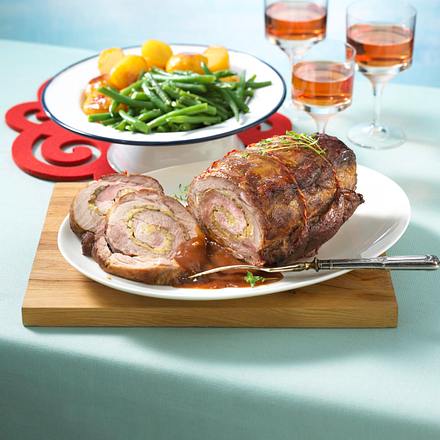 Schweinerollbraten mit Meerrettich-Apfel-Füllung Rezept