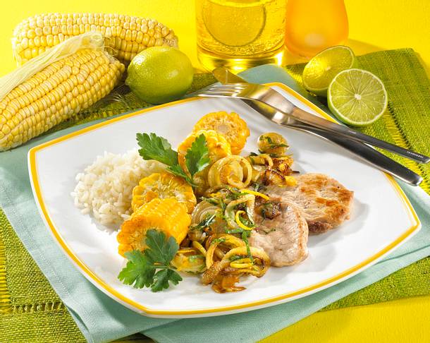 Schweinesteak mit Reis Rezept