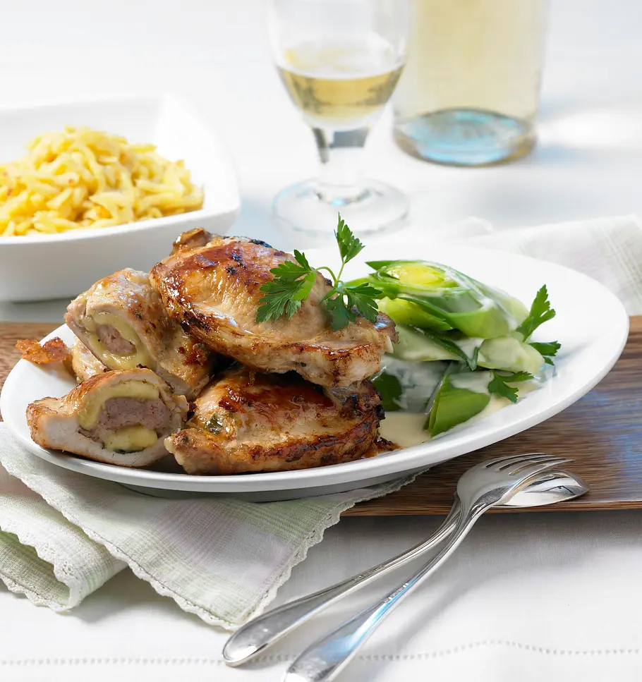 Schweinesteaks mit Lauchgemüse Rezept Schweinesteaks mit Lauchgemüse Rezept