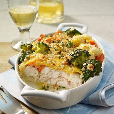 Seelachs mit Käse-Nuss-Haube Rezept