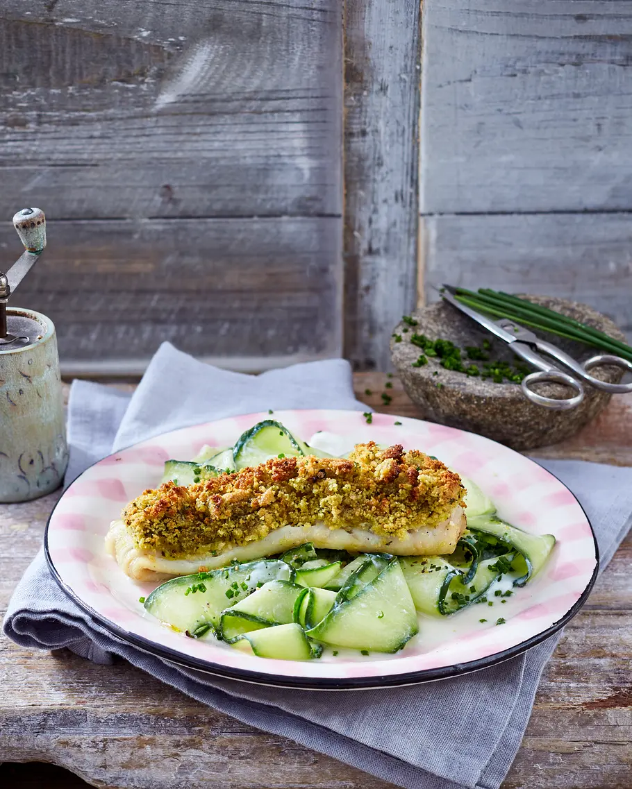 Seelachs mit Knusperkruste Rezept Seelachs mit Knusperkruste Rezept