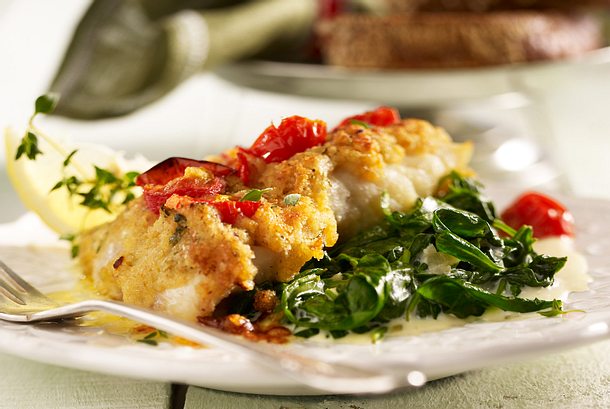 Seelachs mit Thymiankruste Rezept Seelachs mit Thymiankruste Rezept