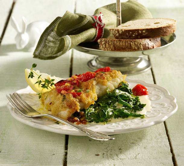 Seelachsfilet mit Tomatenkruste Rezept