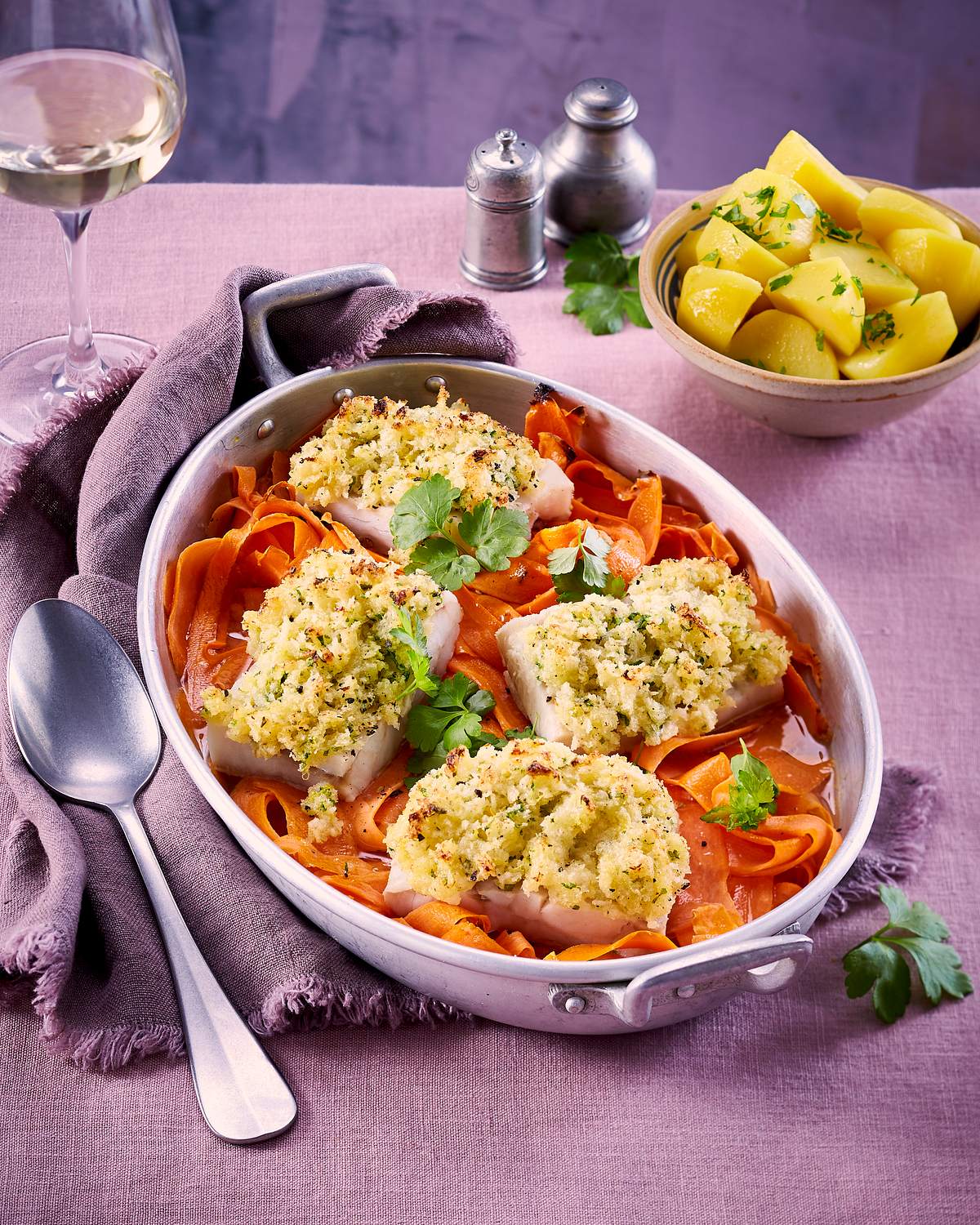 Seelachsfilets mit Knusperhaube Rezept