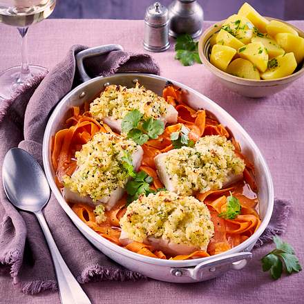 Seelachsfilets mit Knusperhaube Rezept Seelachsfilets mit Knusperhaube Rezept