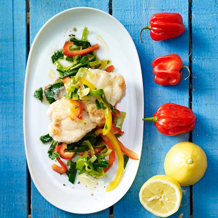 Seeteufel-Kotelett mit Paprikagemüse Rezept