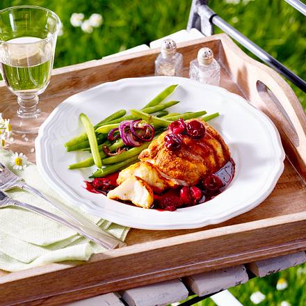 Seeteufel mit Kirschen Rezept Seeteufel mit Kirschen Rezept