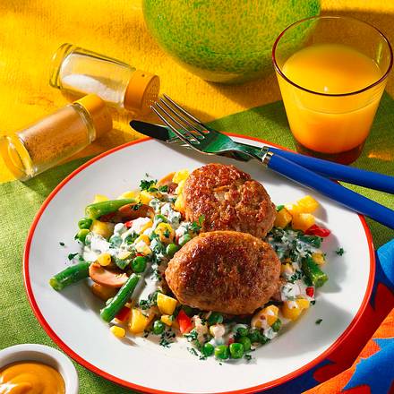 Senf-Frikadellen mit Pfannengemüse Rezept